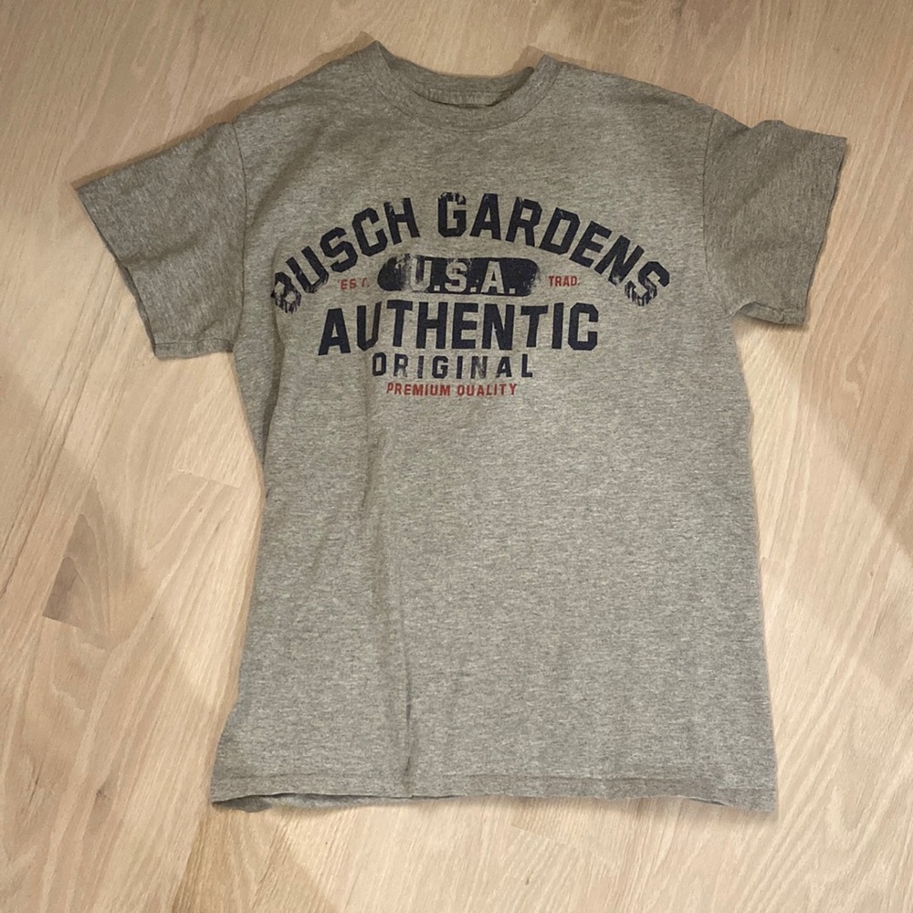 Busch Gardens Mens Tee Small Grey